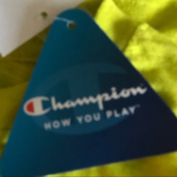 Champion Mens neon yellow Longsleeved Crewneck t-shirt Size XL - Picture 10 of 12